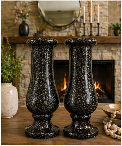 Luxury Black Glitter Vase Set of 2 – Modern Decorative Flower Vases for Home Decor & Gift Items Pakistan