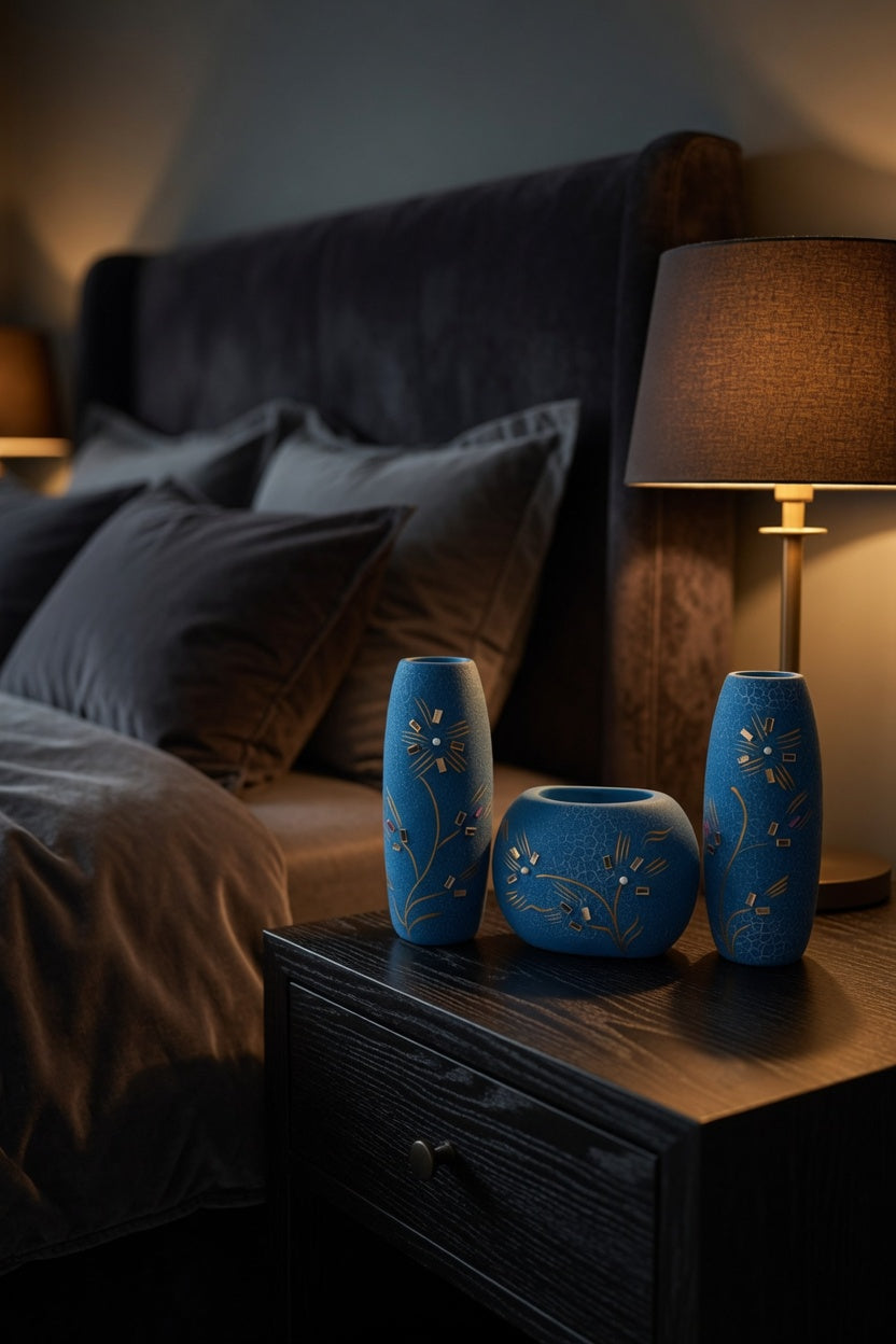 Elegant Blue Flower Vase Set – Handmade Home Decor & Gift Item Pakistan